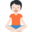 person in lotus position, light skin tone